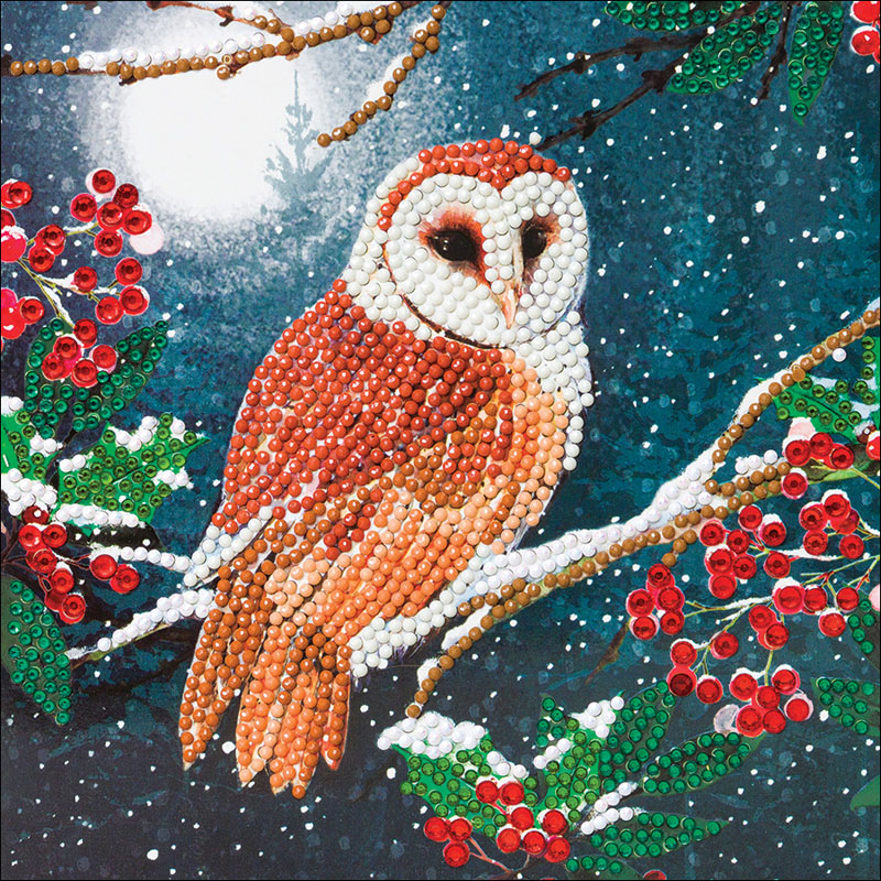Crystal Art Card Kit - Barn Owl