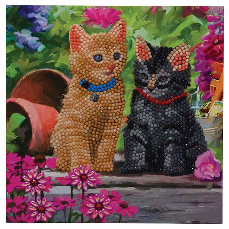 Crystal Art Card Kit - Cat Friends
