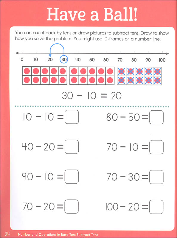 First Grade Subtraction Learning Fun Workbook Highlights
