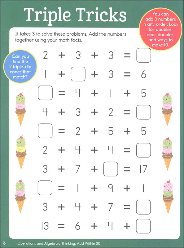 Second Grade Addition Learning Fun Workbook Highlights
