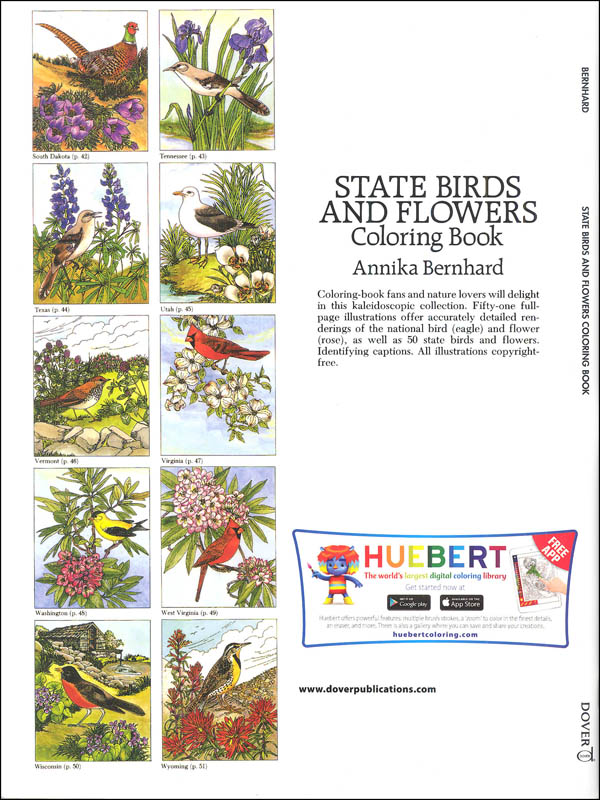 Download State Birds Flowers Coloring Book Dover Publications 9780486264561