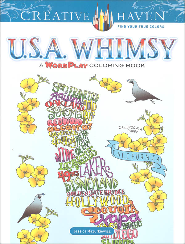Download U S A Whimsy Wordplay Coloring Book Creative Haven Dover Publications 9780486816692