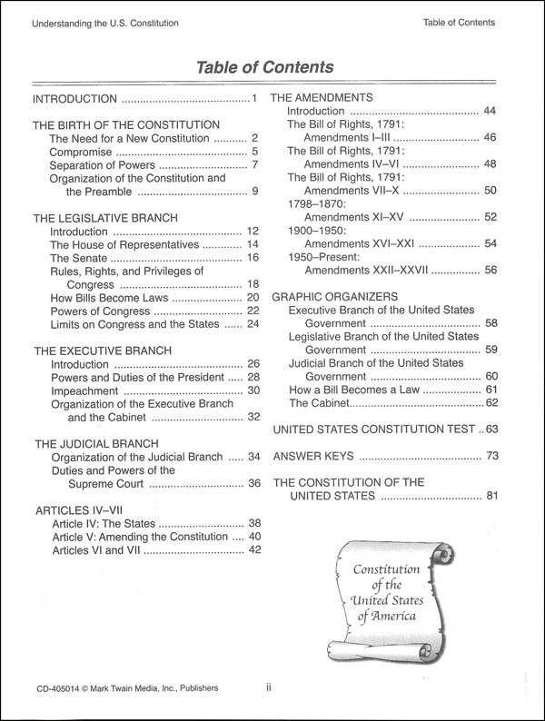 Understanding the U.S. Constitution | Mark Twain Media | 9781622236916