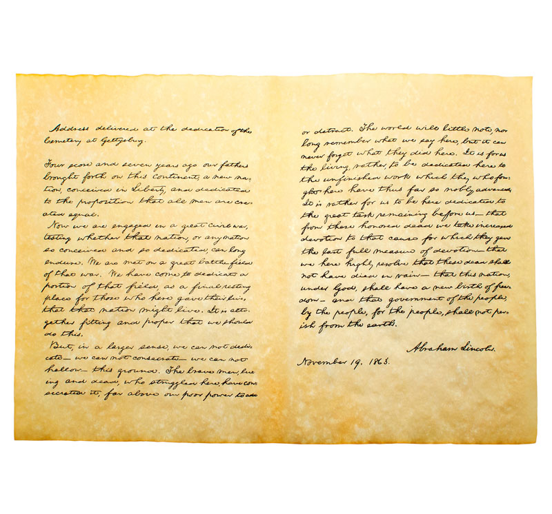 Lincoln's Gettysburg Address Historical Document