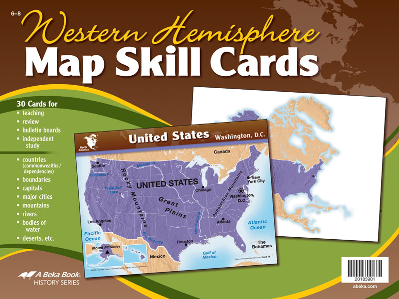 Western Hemisphere Map Skill Cards