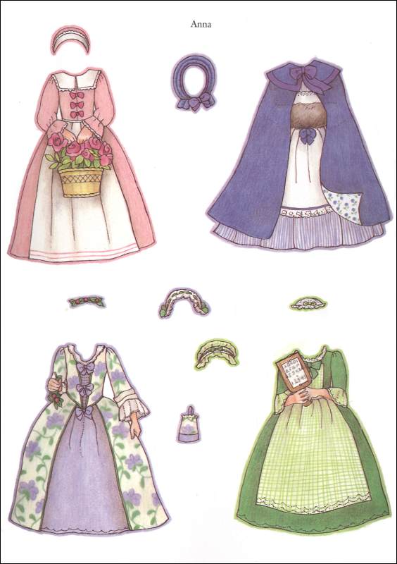 Four Colonial Girls Sticker Paper Dolls | Dover Publications