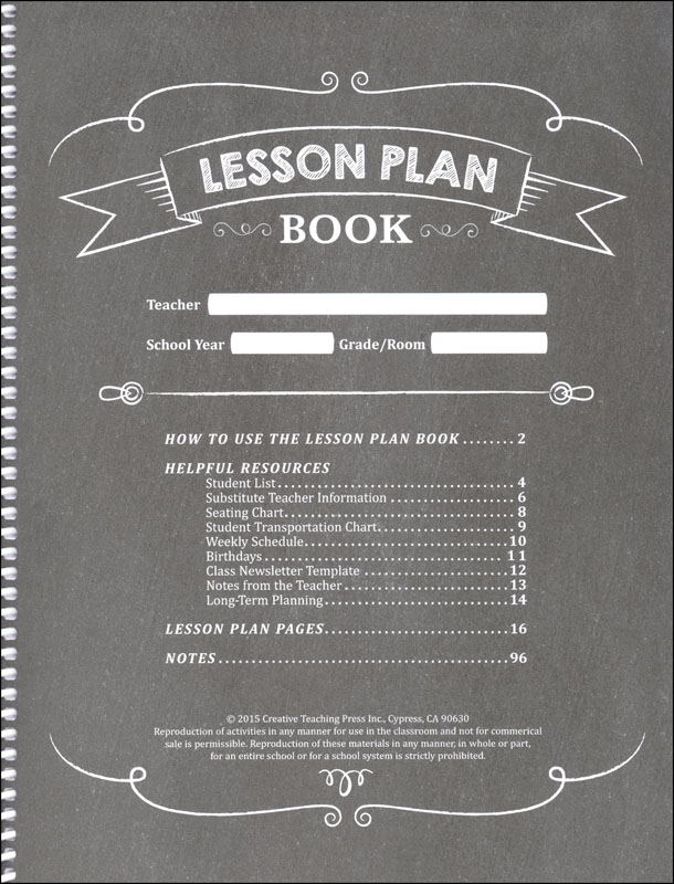 Lesson Plan Book Chalk It Up! Creative Teaching Press 9781621868972