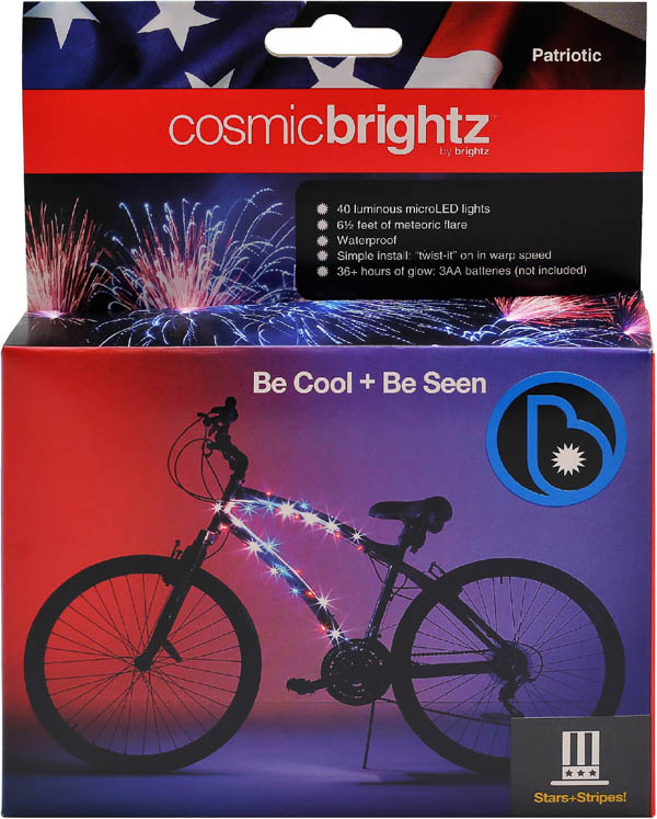 Cosmic Brightz Bike Wrap - Patriotic (Red/White/Blue)