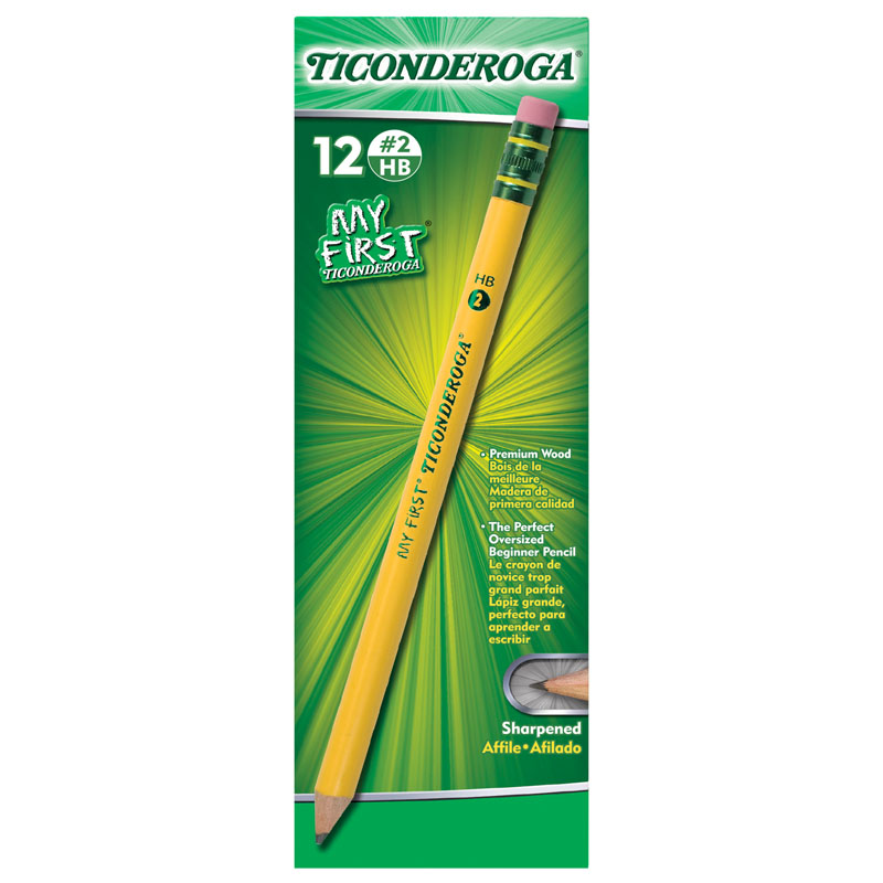 Dixon Ticonderoga My First Pencils - Primary with Eraser - Sharpened  12 count