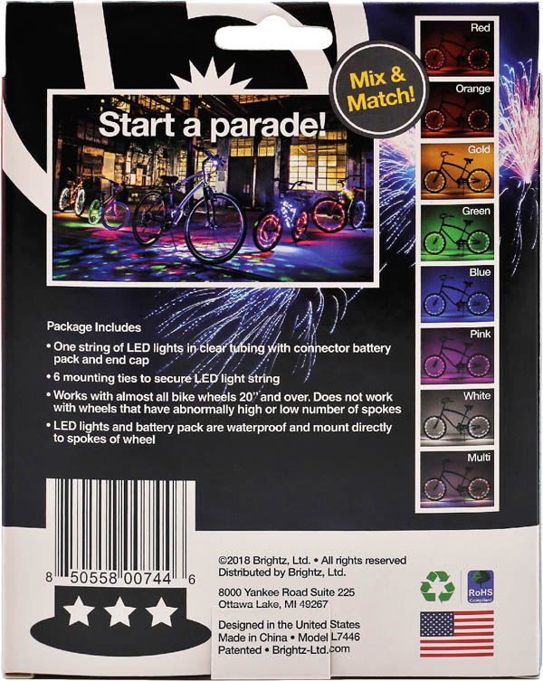 Wheel Brightz Bike Tire Lights Patriotic (Red/White/Blue) Brightz