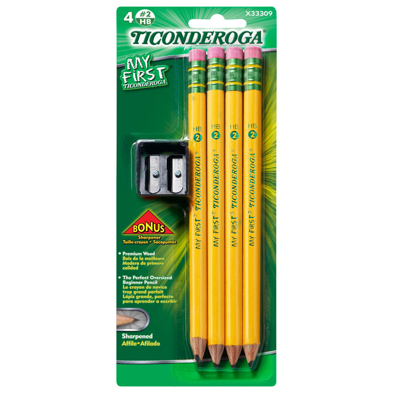 Dixon Ticonderoga My First Pencils - Primary with Eraser - Sharpened 4 count
