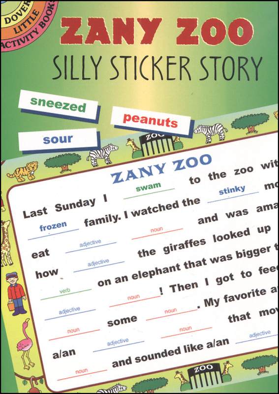 Zany Zoo Silly Sticker Story Dover Publications 9780486441450