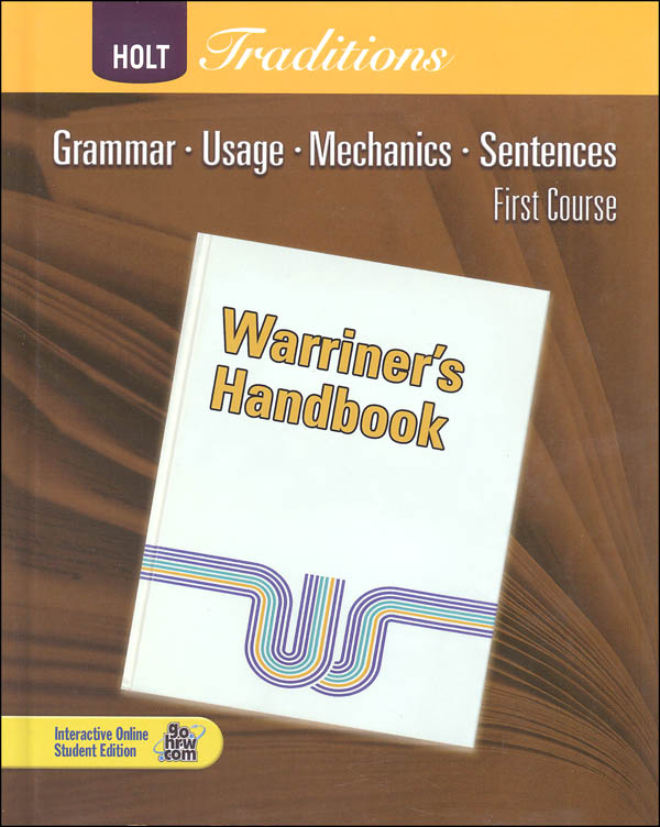 Warriner S Handbook First Course Grade 7 Student Text Only Holt Traditions Holt Rinehart Winston 9780030990007