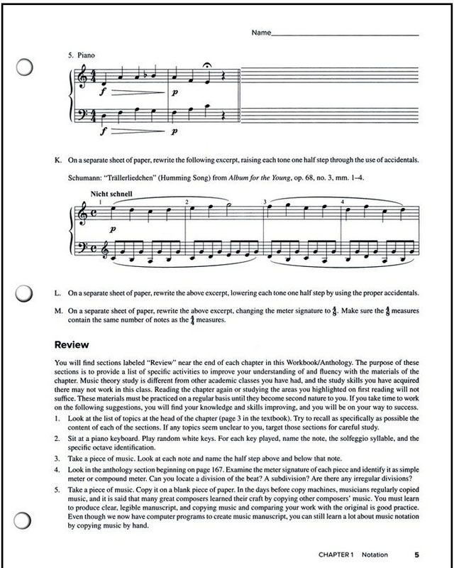 Music in Theory and Practice Workbook | McGraw-Hill Humanities/Social ...