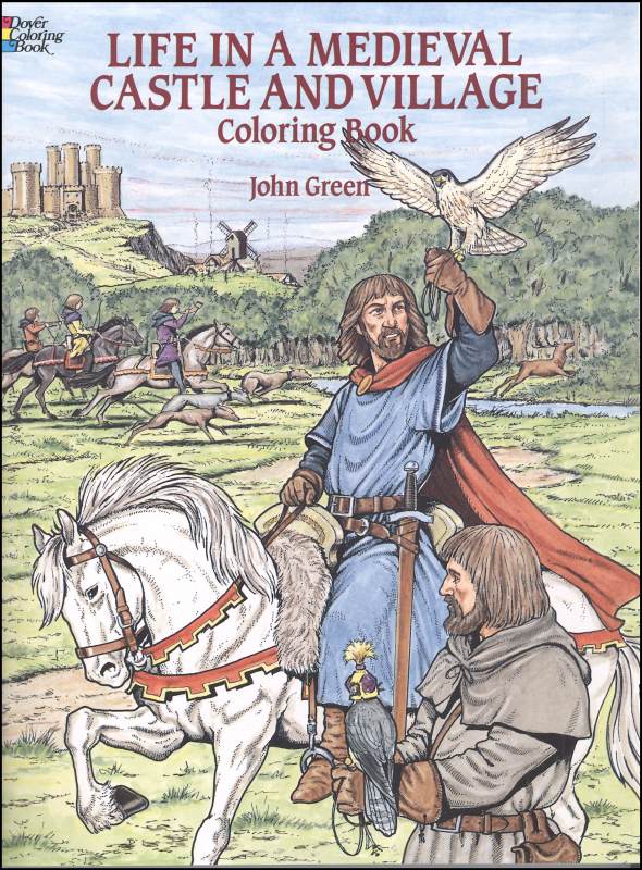 Life in a Medieval Castle & Village Coloring