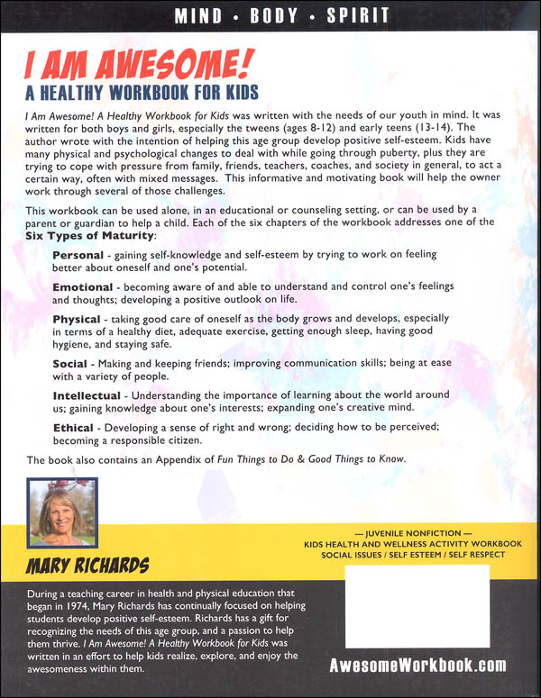 I Am Awesome A Healthy Workbook For Kids Black And White Version First Steps Publishing