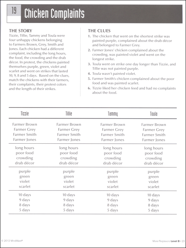 Logic Puzzles With Answer Key
