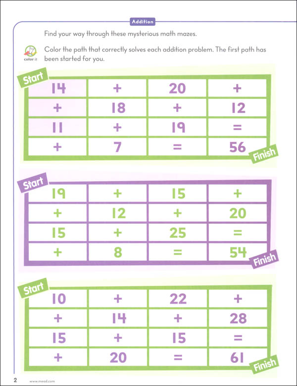 Mead Second Grade Math Builders Workbook Mead Products