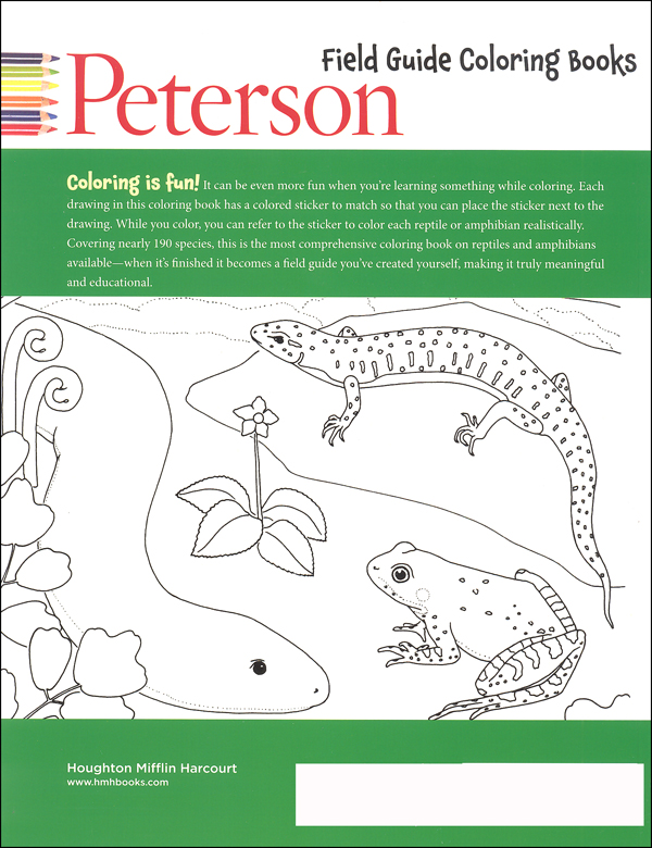 Peterson Field Guide Color-in Book: Reptiles and Amphibians | Houghton