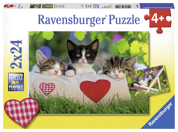 Sleepy Kitten Puzzles (Two 24-piece puzzles)