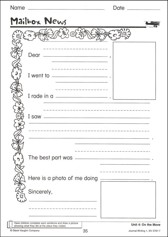 introduction to journal writing grade 1 steck vaughn