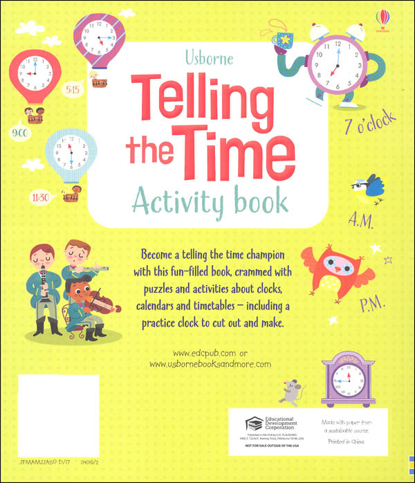 Telling the Time Activity Book (Usborne Math Sticker Activity Books