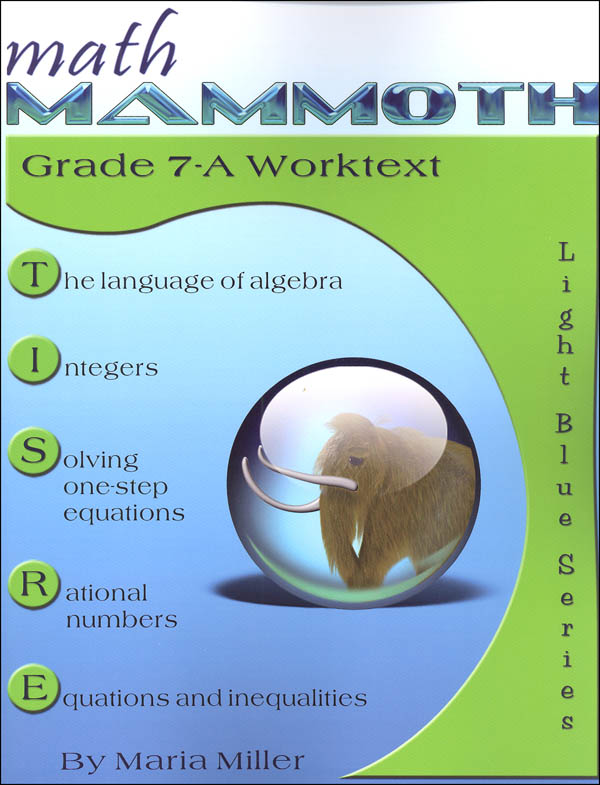 Math Mammoth Light Blue Series Grade 7-A Worktext (Colored Version)