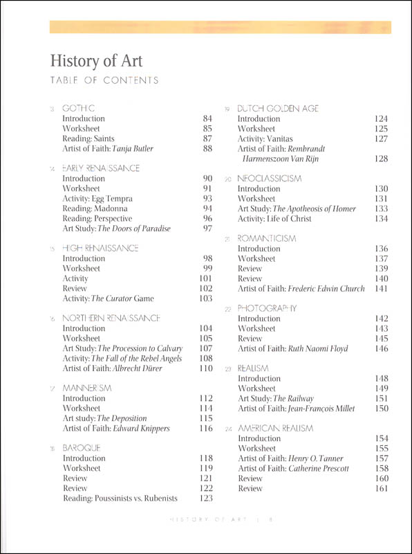 History of Art Workbook Veritas Press 9781936648412