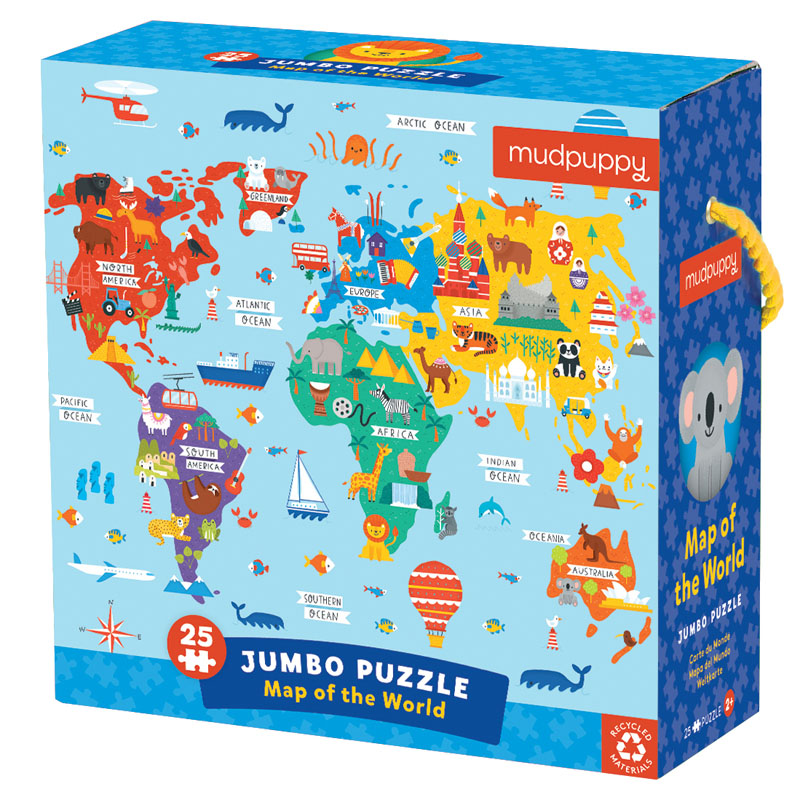 Map of the World Jumbo Puzzle (25 Pieces)