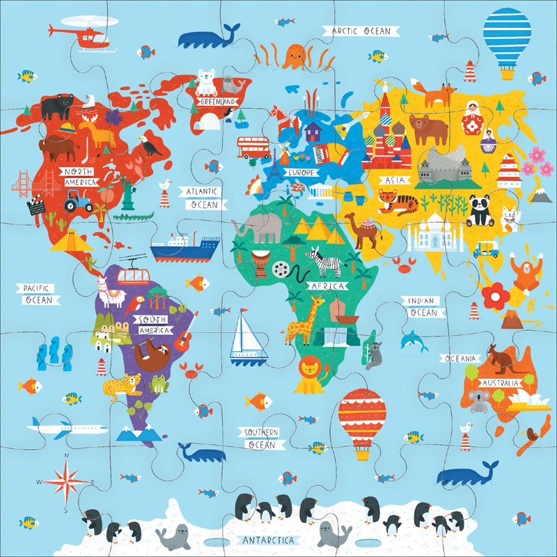 Map of the World Jumbo Puzzle (25 Pieces) | Mudpuppy Press | 9780735367951