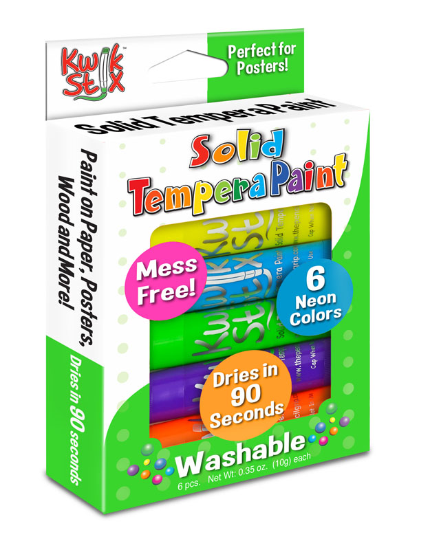 Kwik Stix Solid Tempera Paint - 6 Neon colors | The Pencil Grip