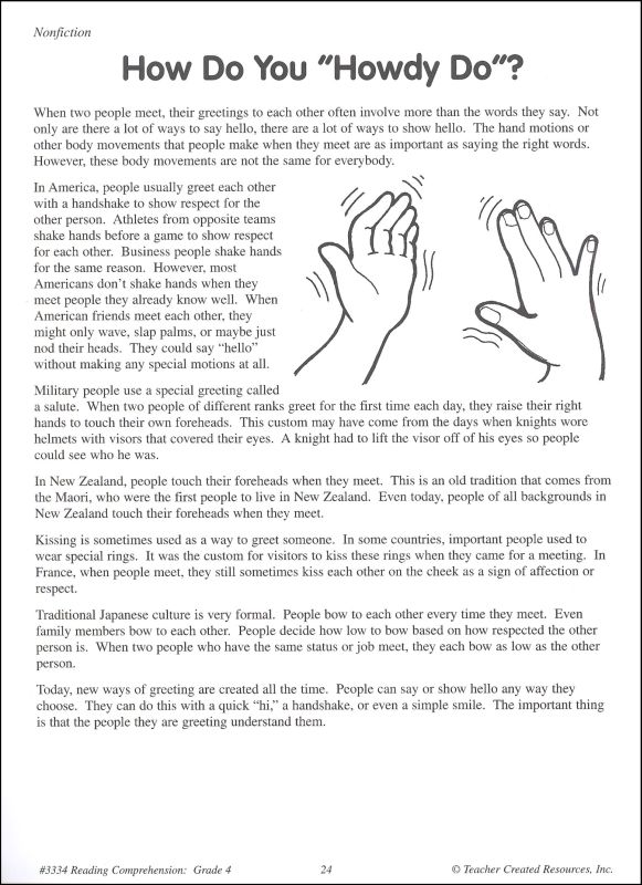 Reading Comprehension Grade 4 (PMP) | Teacher Created Resources