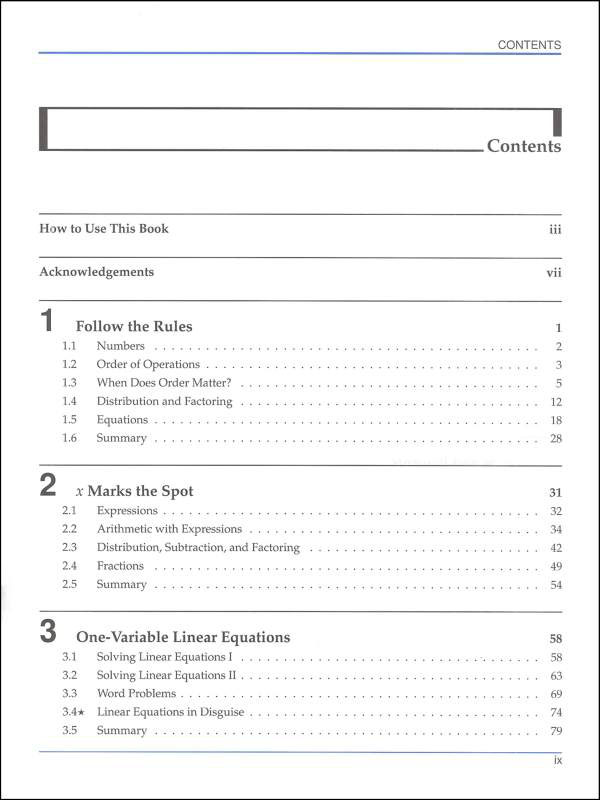 art of problem solving introduction to algebra table of contents