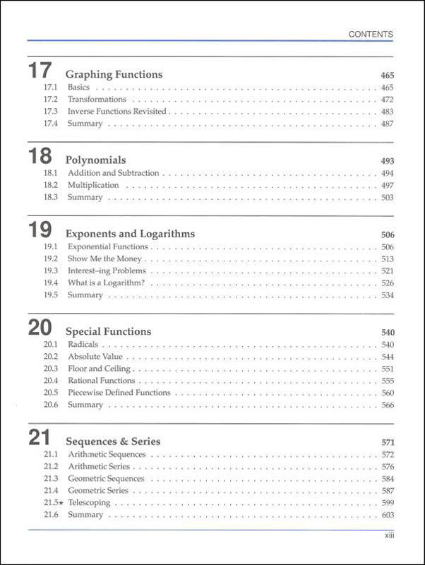 art of problem solving introduction to algebra table of contents