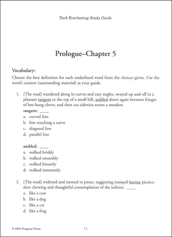 Tuck everlasting chapter questions image