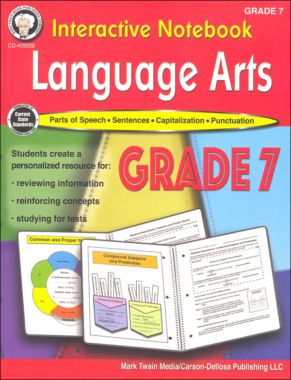 language-arts-interactive-notebook-grade-7-mark-twain-media-9781622237623