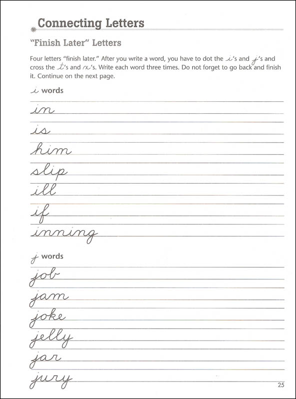 Cursive Writing Skills for Right-Handed Students | Educators Publishing ...