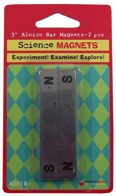 Alnico bar Magnets (two 3" magnets)