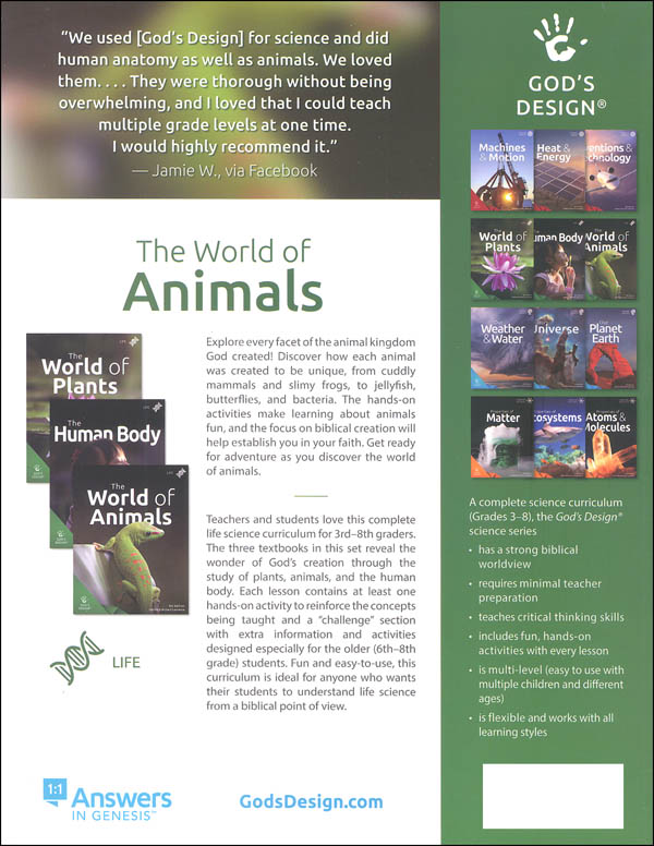 World of Animals Student Book (God's Design for Chemistry) 4th Ed. |  Answers in Genesis | 9781626914308