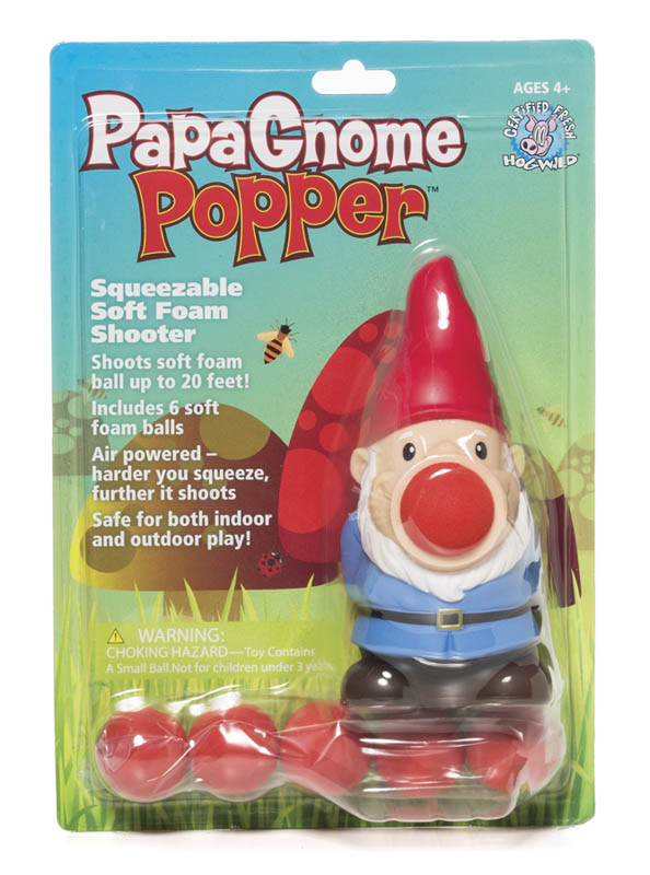 Hog Wild Papa Gnome Holiday Popper Christmas Foam Ball Launcher Toy 