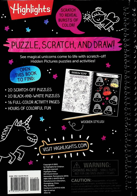 Scratch-Off Hidden Pictures Unicorn Puzzles | HIghlights Press ...