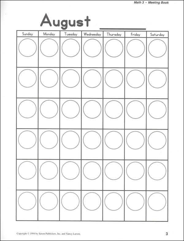 Saxon Math 3 Meeting Book | Saxon Publishers | 9781565770249