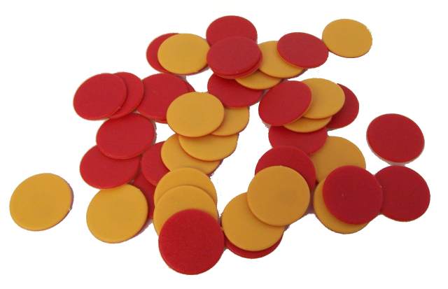 2-Colored Plastic Counters - SET OF 100