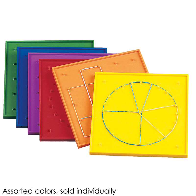 Double-Sided 7 Geoboard with Rubberbands Learning Resources 