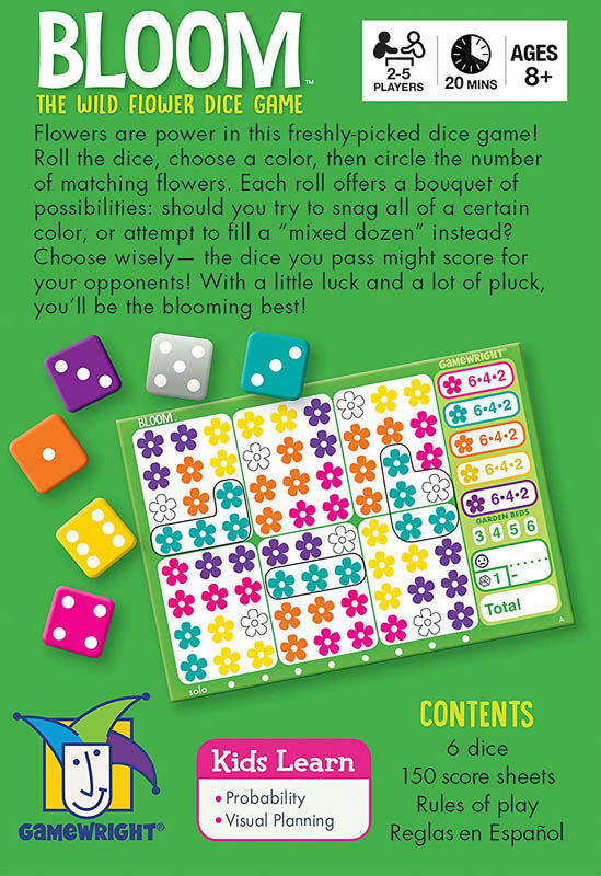 Bloom Wildflower Dice Game Gamewright