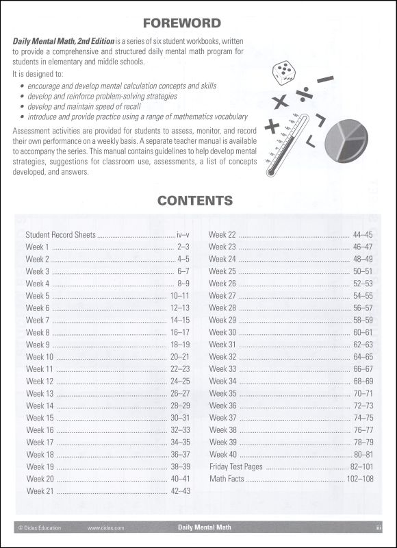 Daily Mental Math Student Book Gr 6 2ED | Didax | 9781583242827