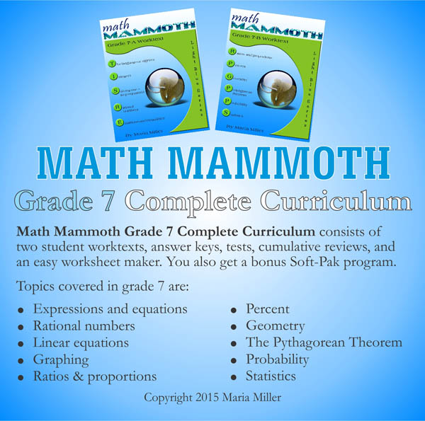 Math Mammoth Light Blue Series Grade 7 CD | Taina Maria Miller