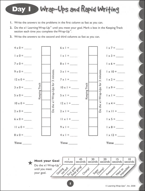 10 Days to Multiplication Mastery Workbook (64 pages) | Learning Wrap ...