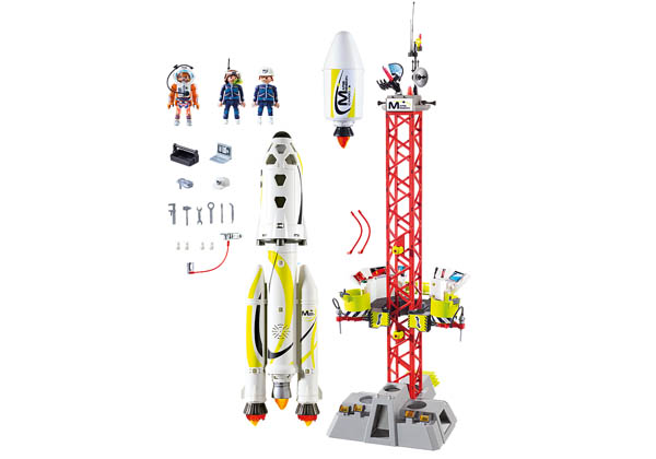 playmobil mission rocket with launch site stores