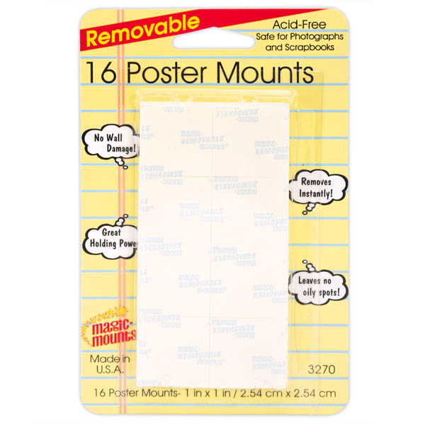 Removable Poster Mounts 16 count (1" x 1") Miller Studio